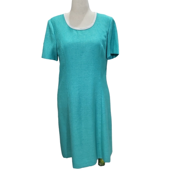 NWOT Vintage Henry-Lee women's green white trim blazer top long dress 2 pcs set - Picture 6 of 14